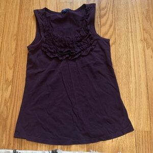 GAP Women's Dark Purple Ruffle Tank Top